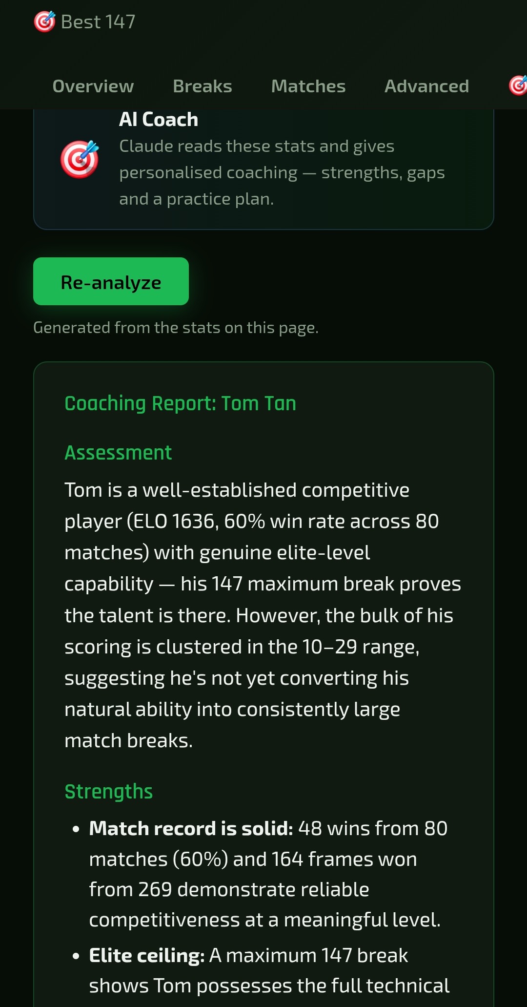 AI coach report